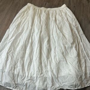 Uniqlo White A-Line Full Midi Skirt